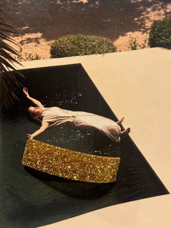 Pasador Rectangular Purpurina Dorado