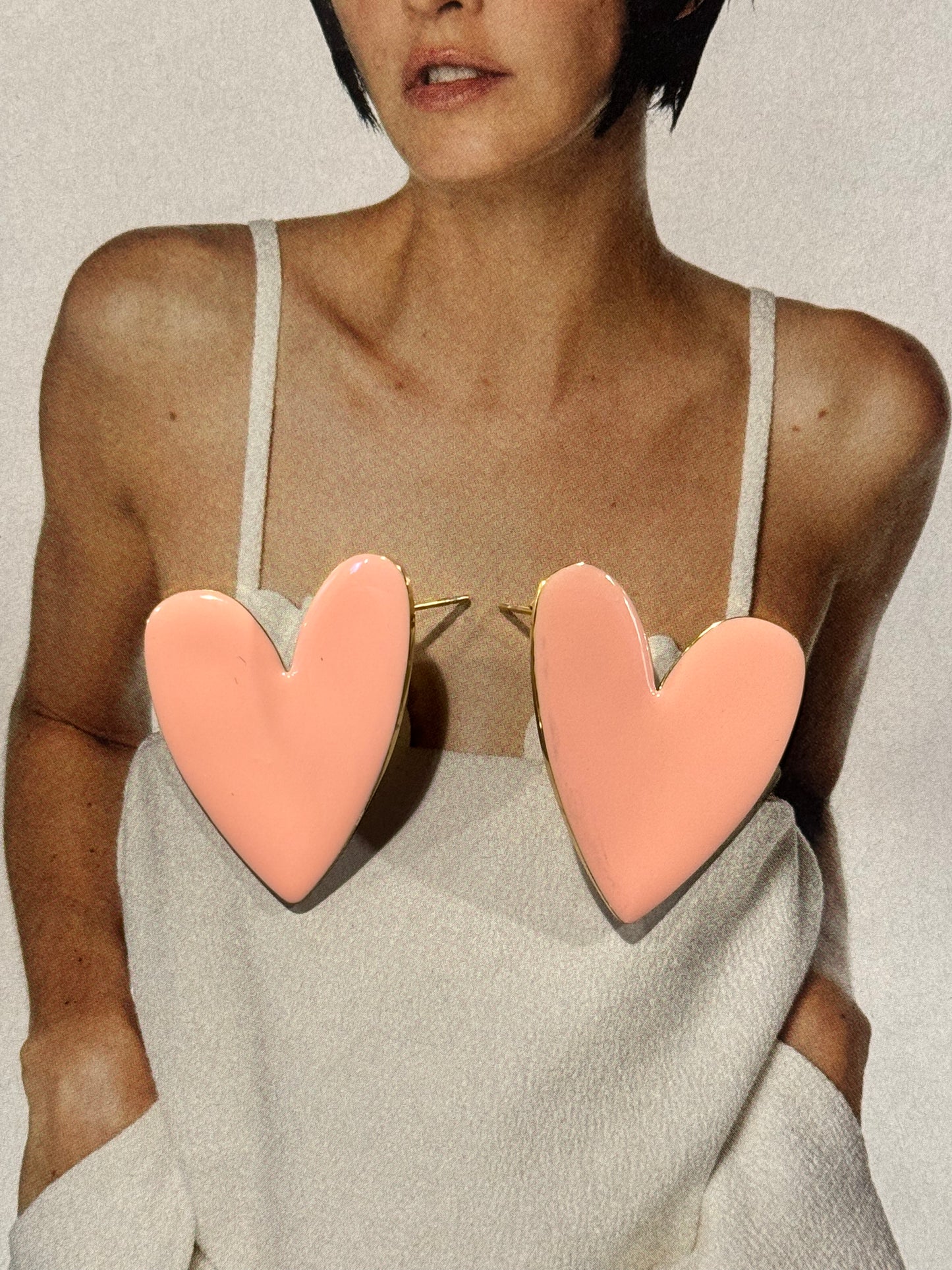 Pendientes Corazón Rosa