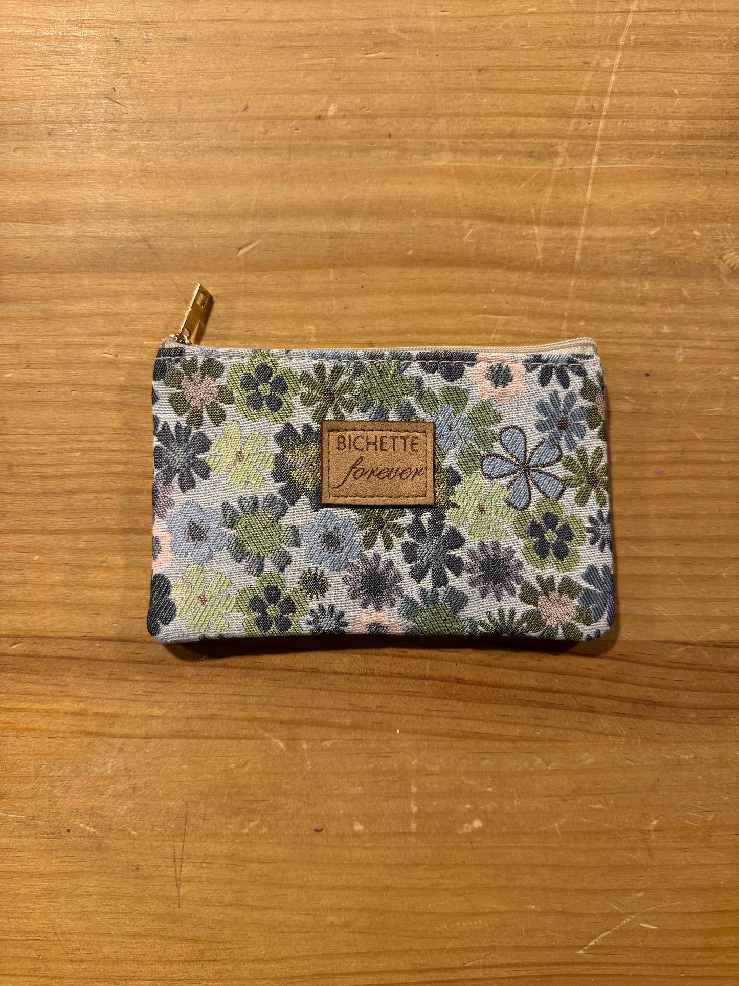 Monedero Tapicería Flores Bichette Forever Tonos Azules