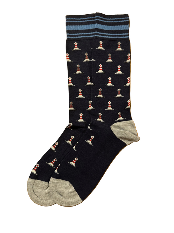 Calcetines Hombre Azul Marino Faros