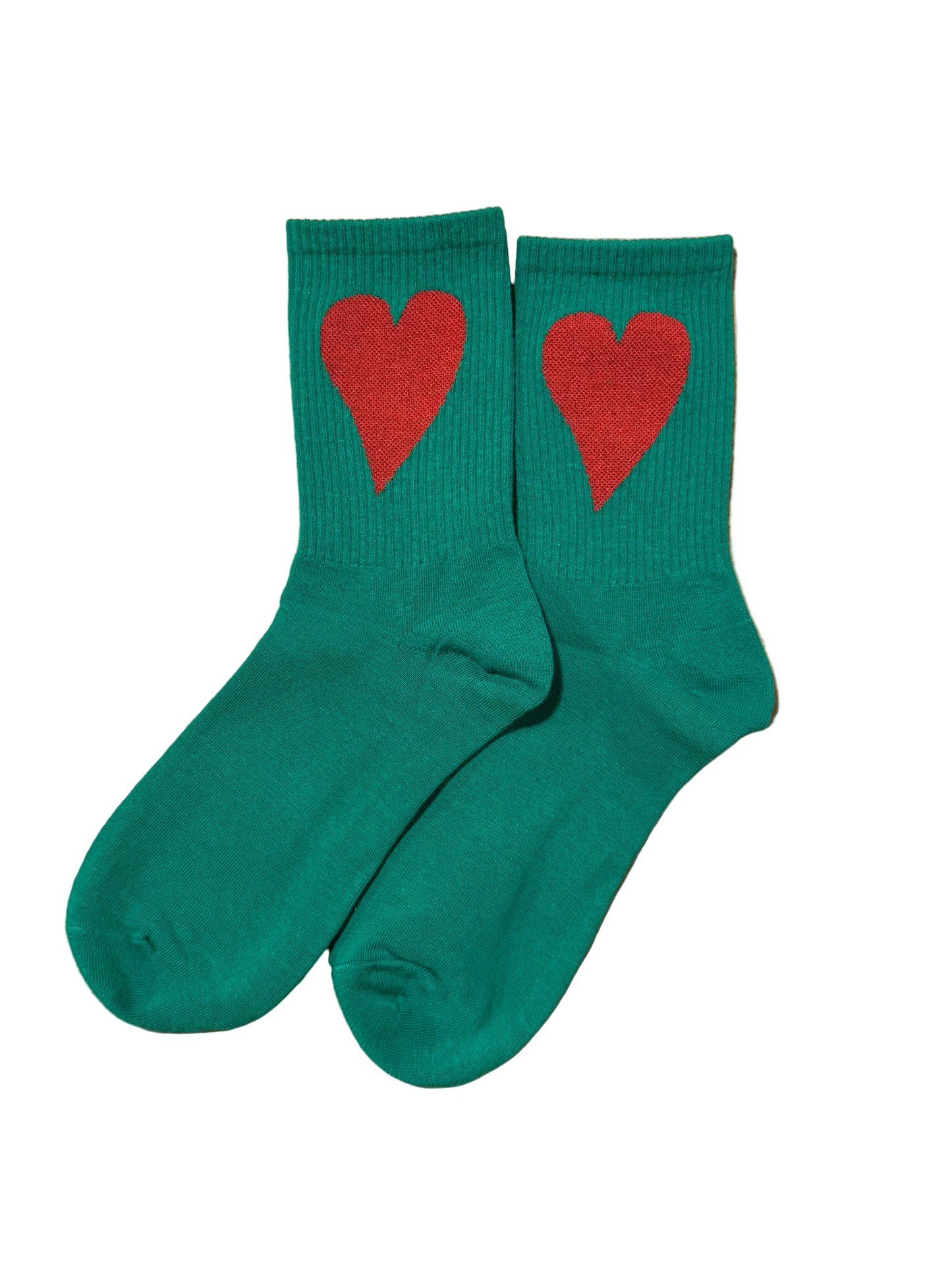 Calcetines Verdes Corazón Rojo