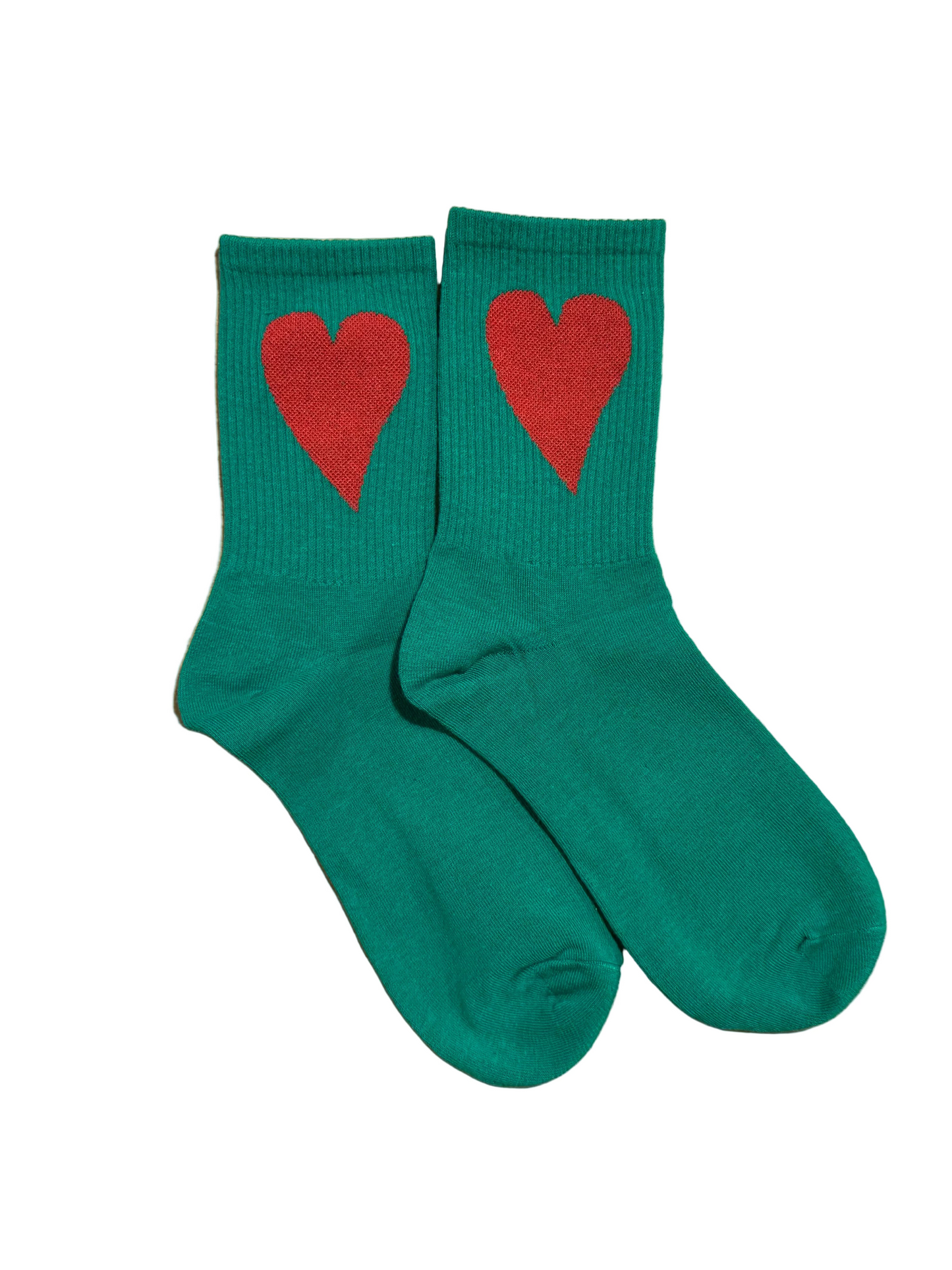 Calcetines Verdes Corazón Rojo