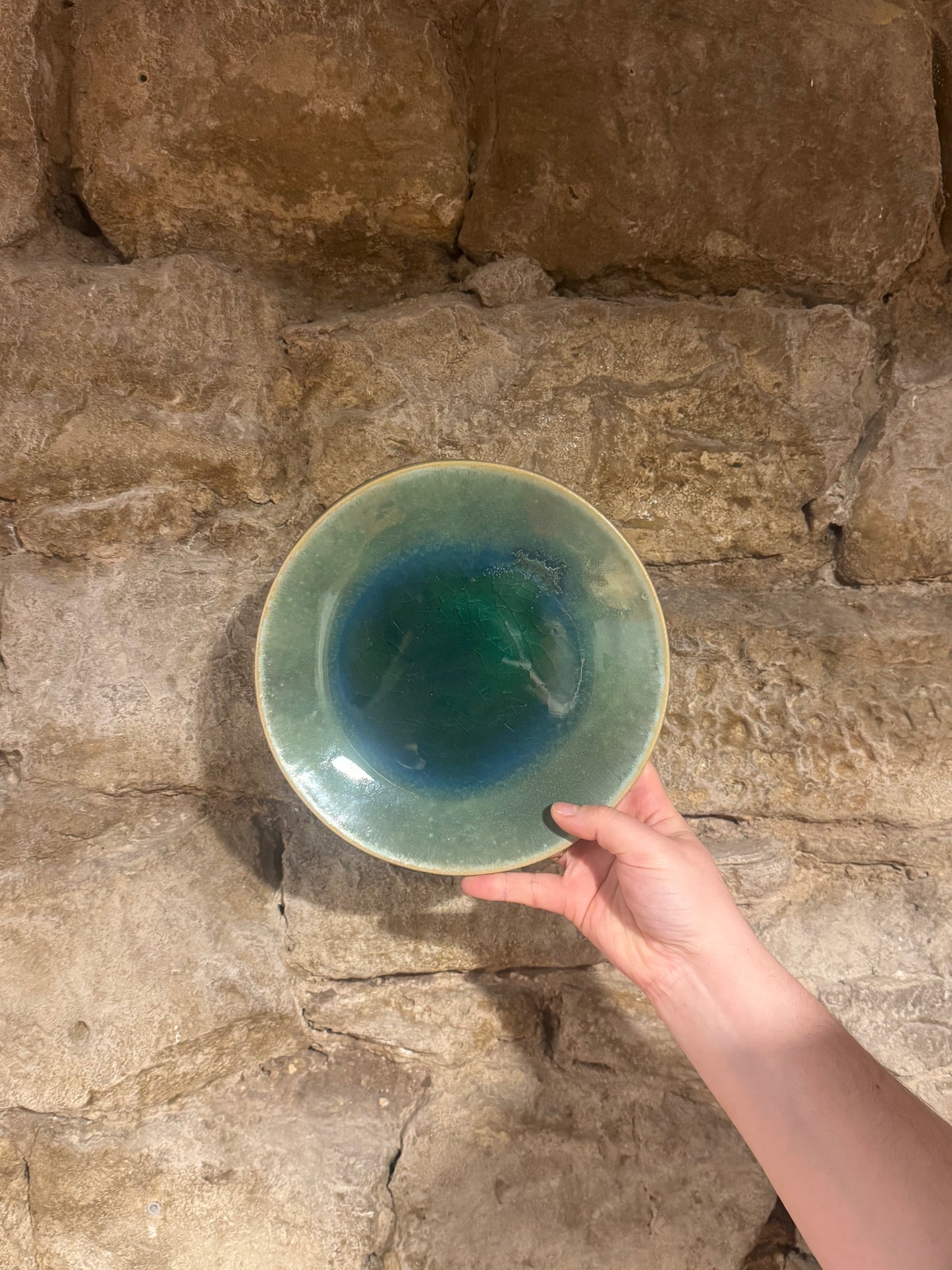 Plato Azul Canica Verde
