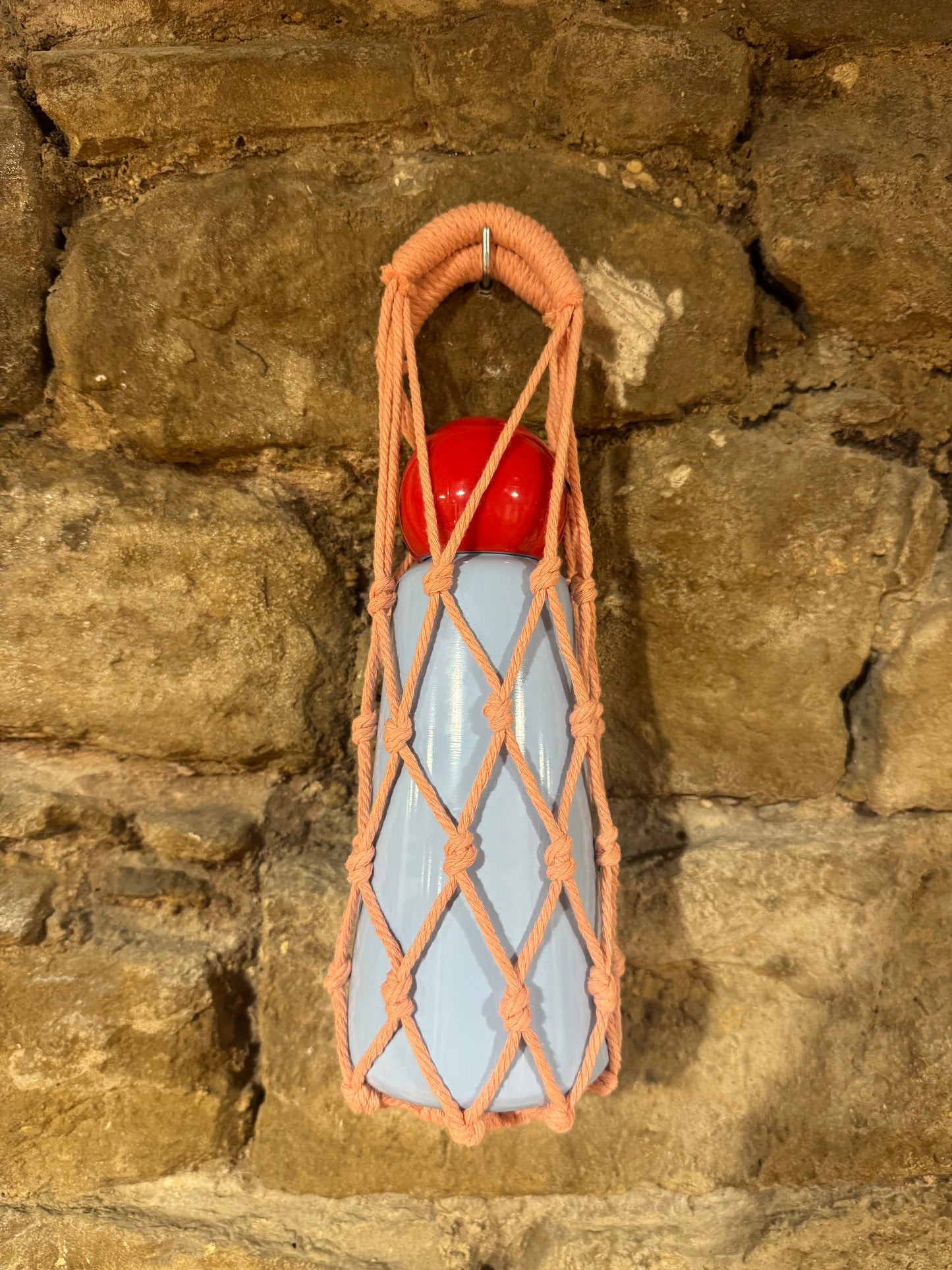 Bolsa Crochet para Botella Rosa