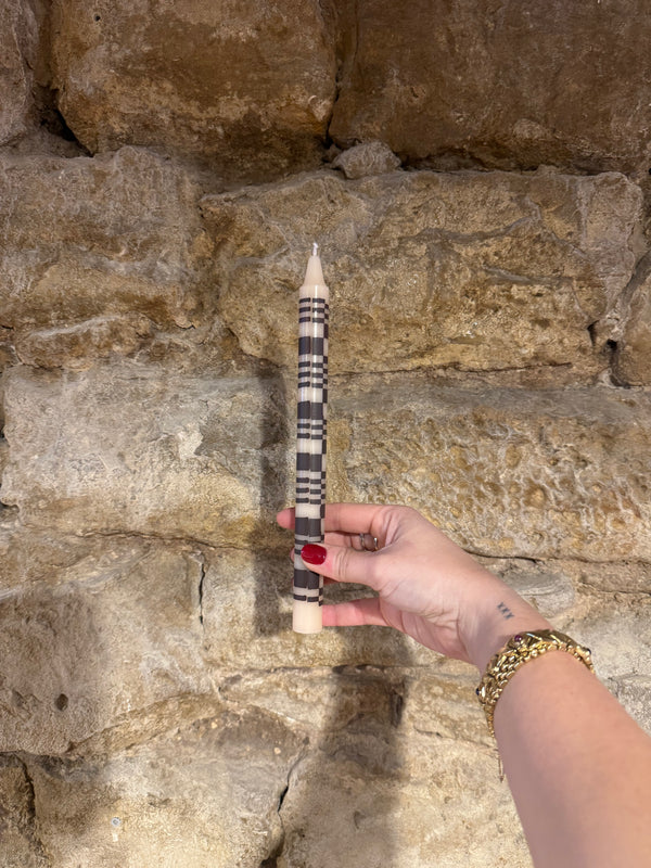 Vela de Candelabro Beige con Marrón