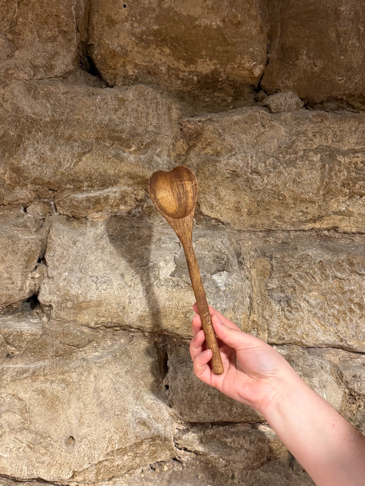 Cuchara Madera Borde Forma de Corazón