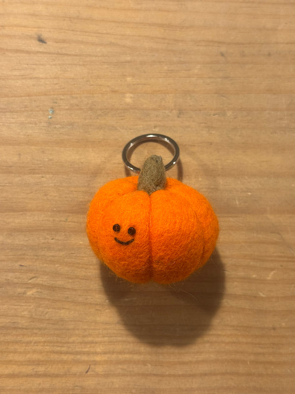 Llavero Fieltro Calabaza con Cara