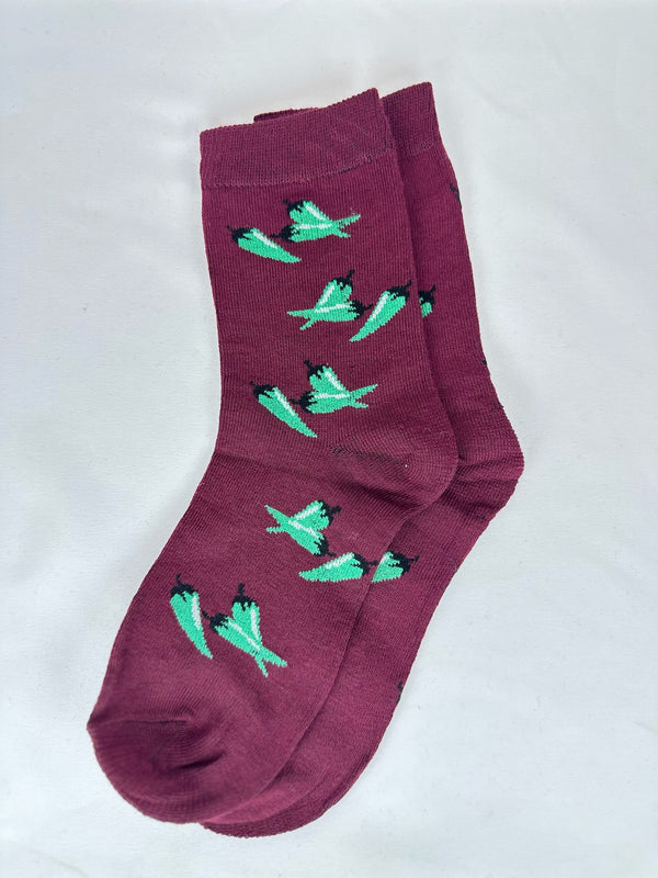 Calcetines Hombre Burdeos Guindillas