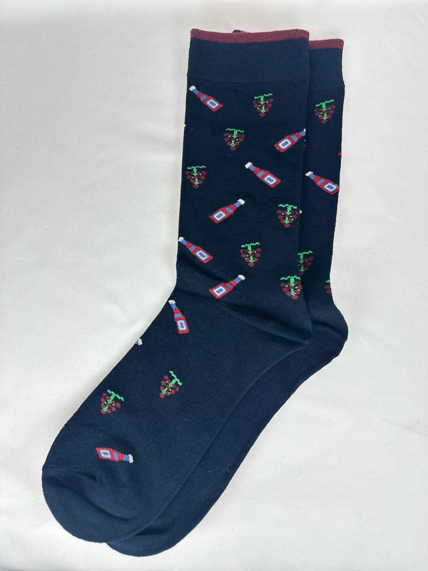 Calcetines Hombre Azul Marino Vino