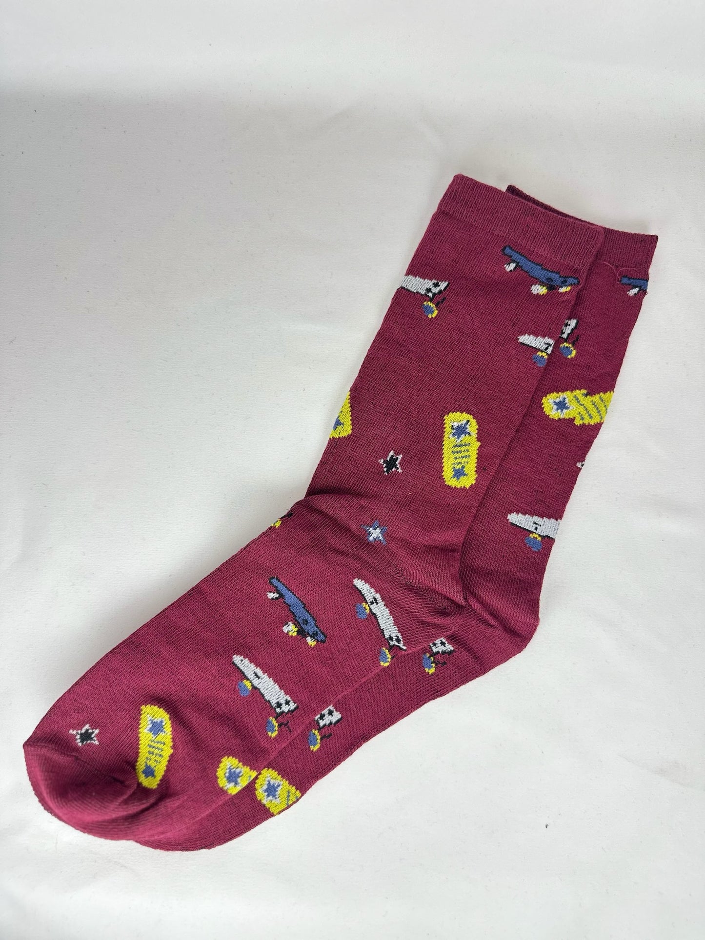 Calcetines Hombre Burdeos Skate