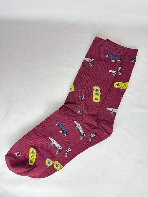 Calcetines Hombre Burdeos Skate