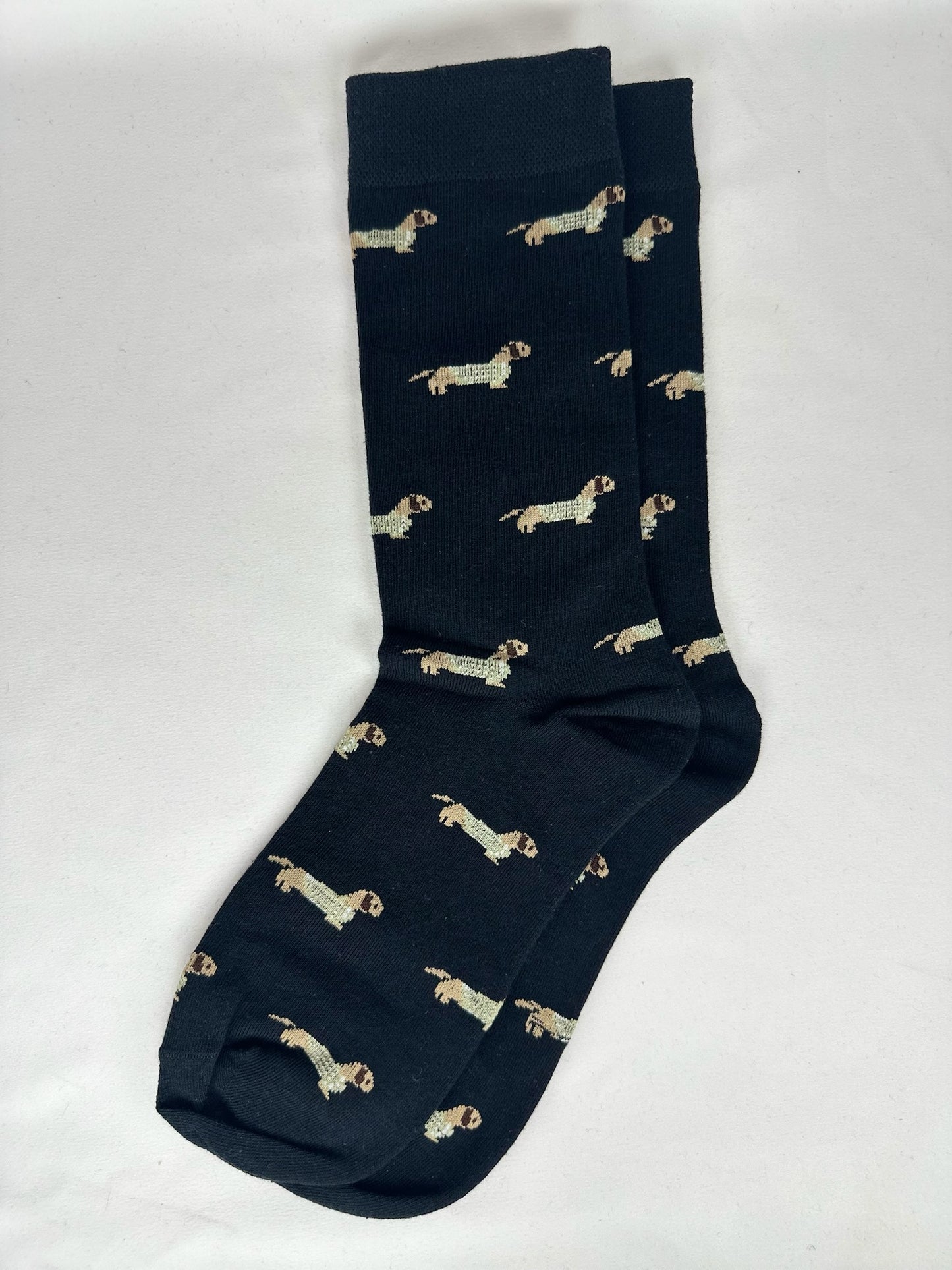Calcetines Hombre Azul Marino Perro Salchicha Teckel