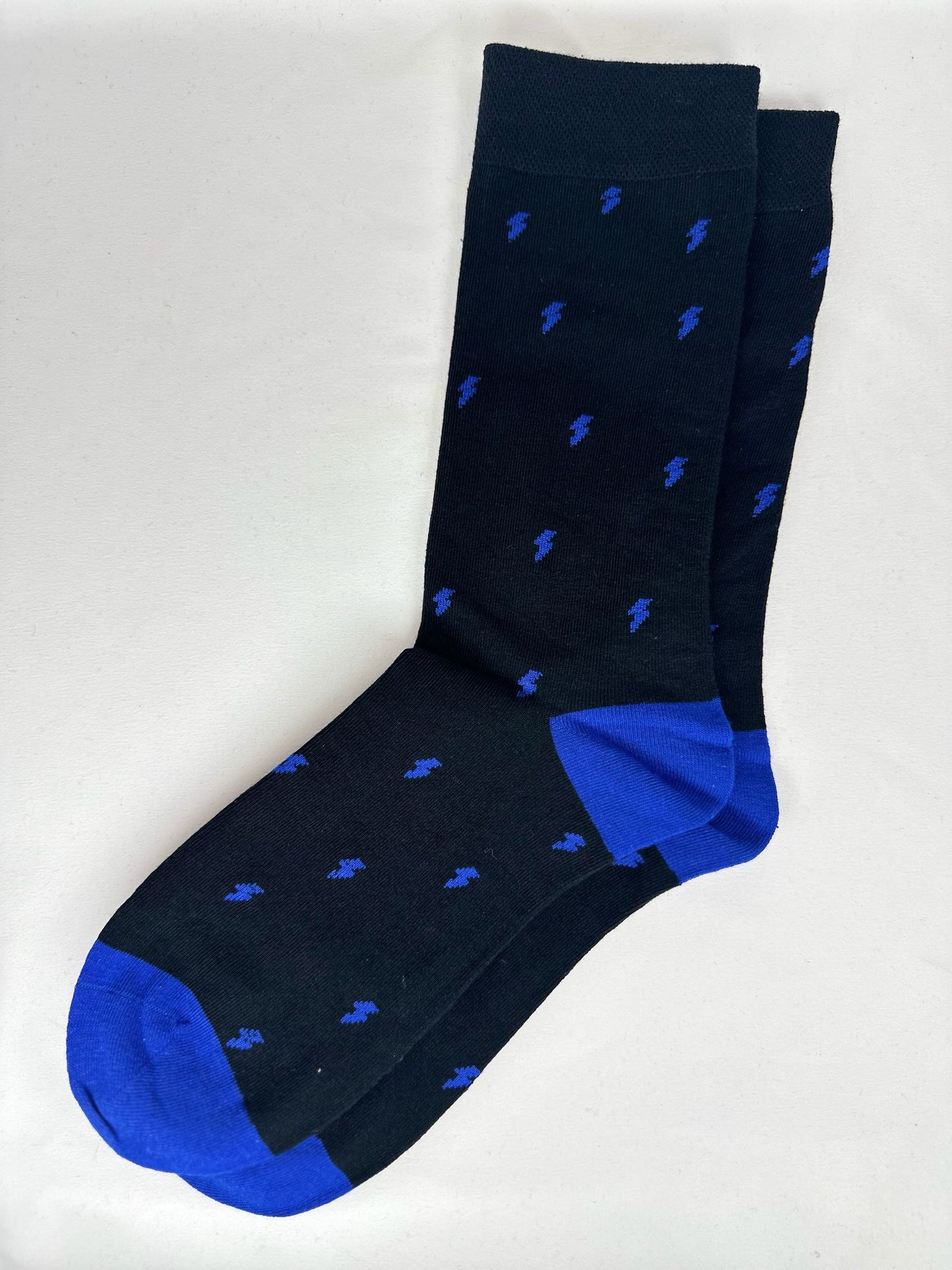 Calcetines Hombre Negro Rayos Azulón