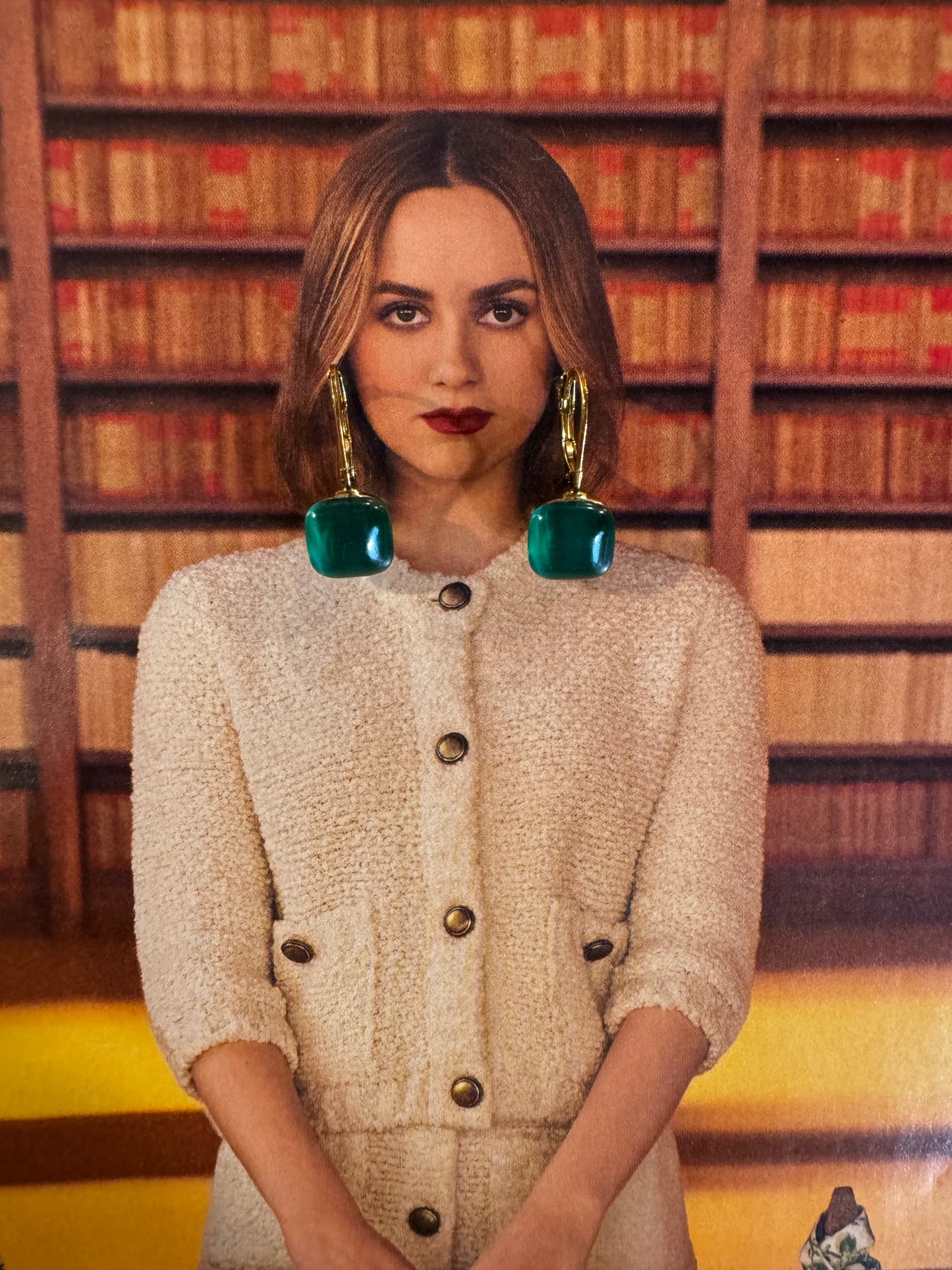 Pendientes Estilo Pomellato Verde Oscuro