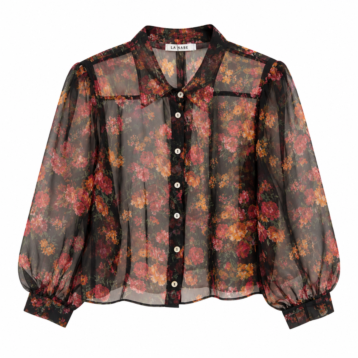 Camisa o Blusa Transparente con Flores