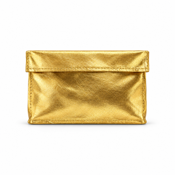 Cesta o Caja con Tapa Rectangular Cubo Dorada Grande