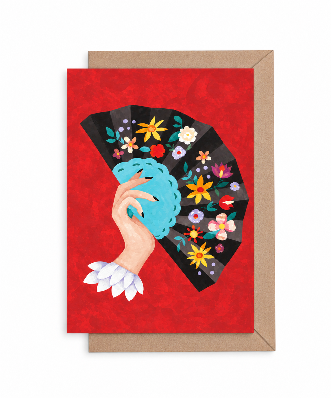 A6 Tarjeta o Postal con Sobre Abanico — postal ilustrada de sol, mar, La Nabe