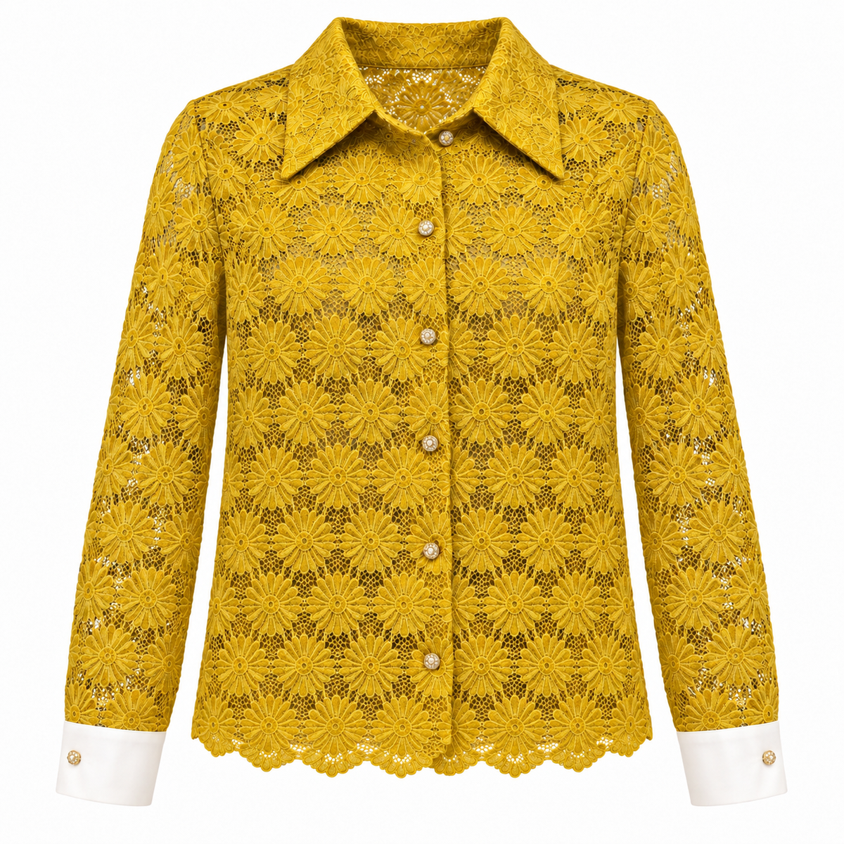 Blusa Encaje Verde Terciopelo
