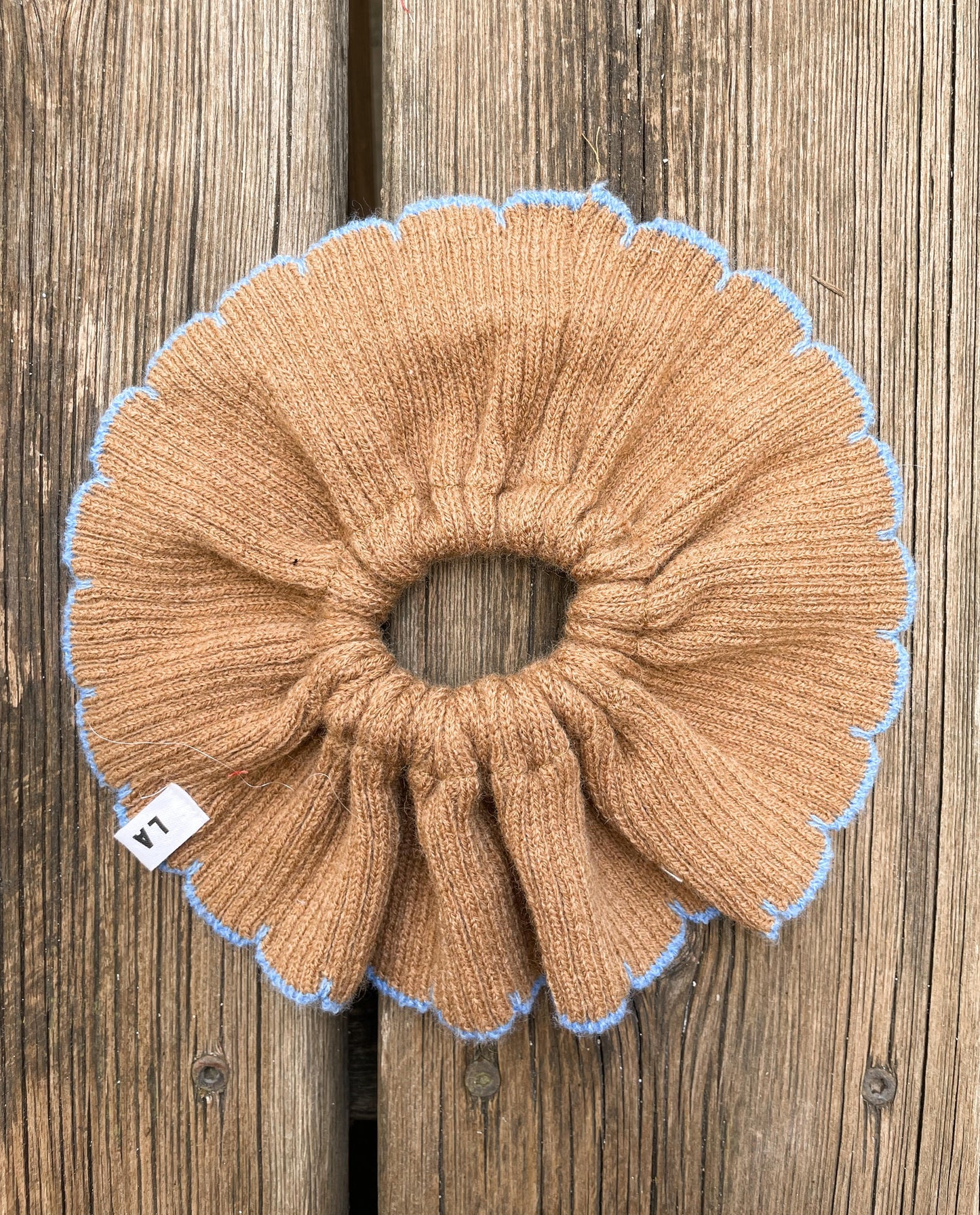Coletero Punto Ondas Beige Azul
