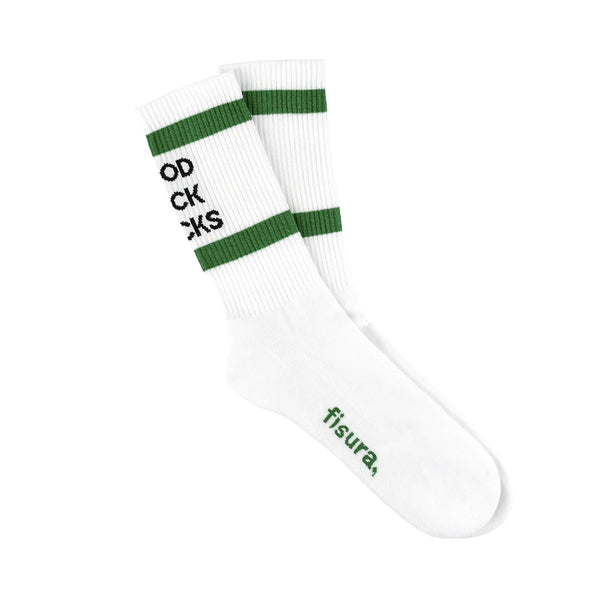 Good Luck Socks Deportivos Blancos con Verde
