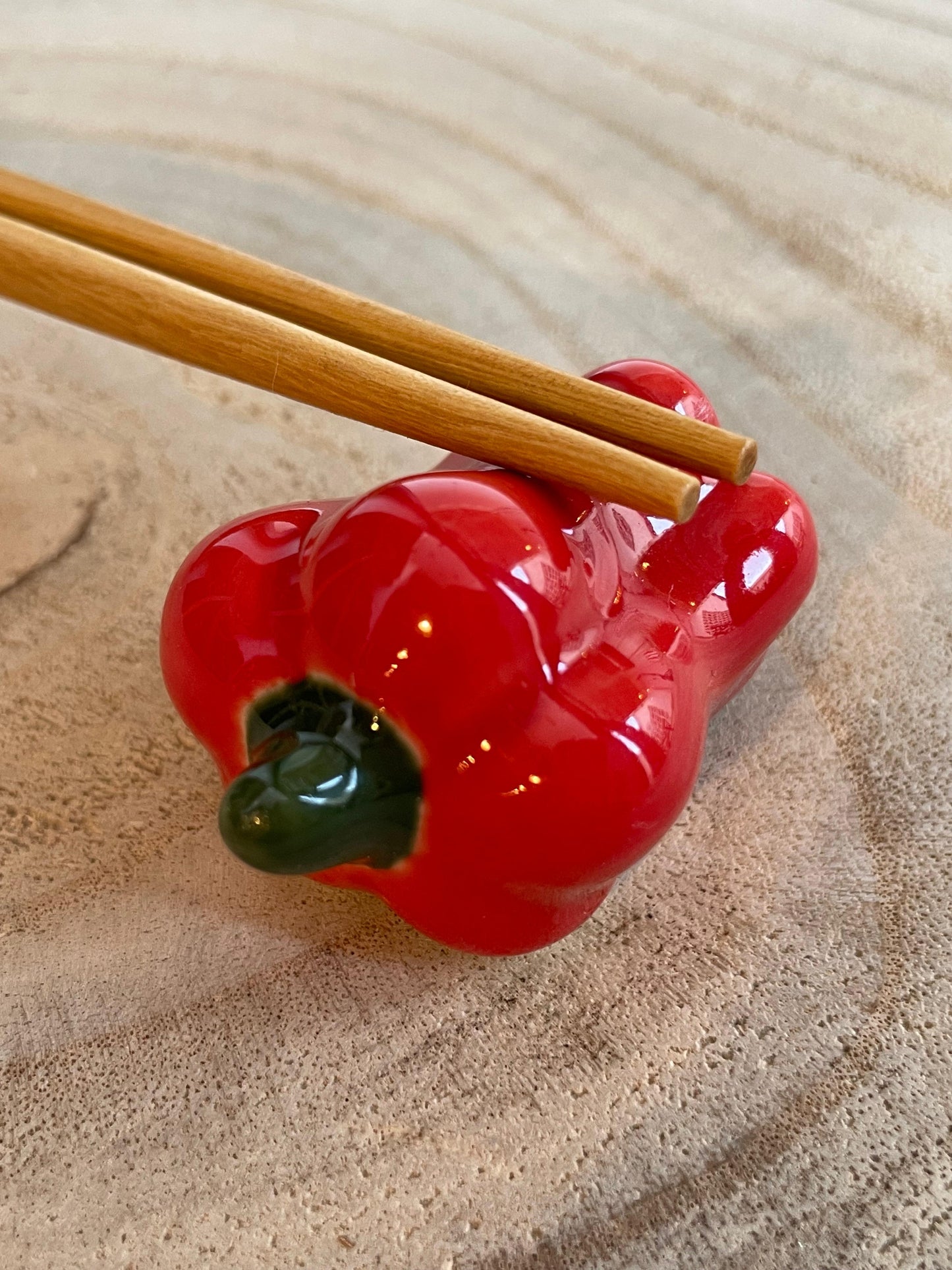 Red Pepper Ceramic Chopstick Rest