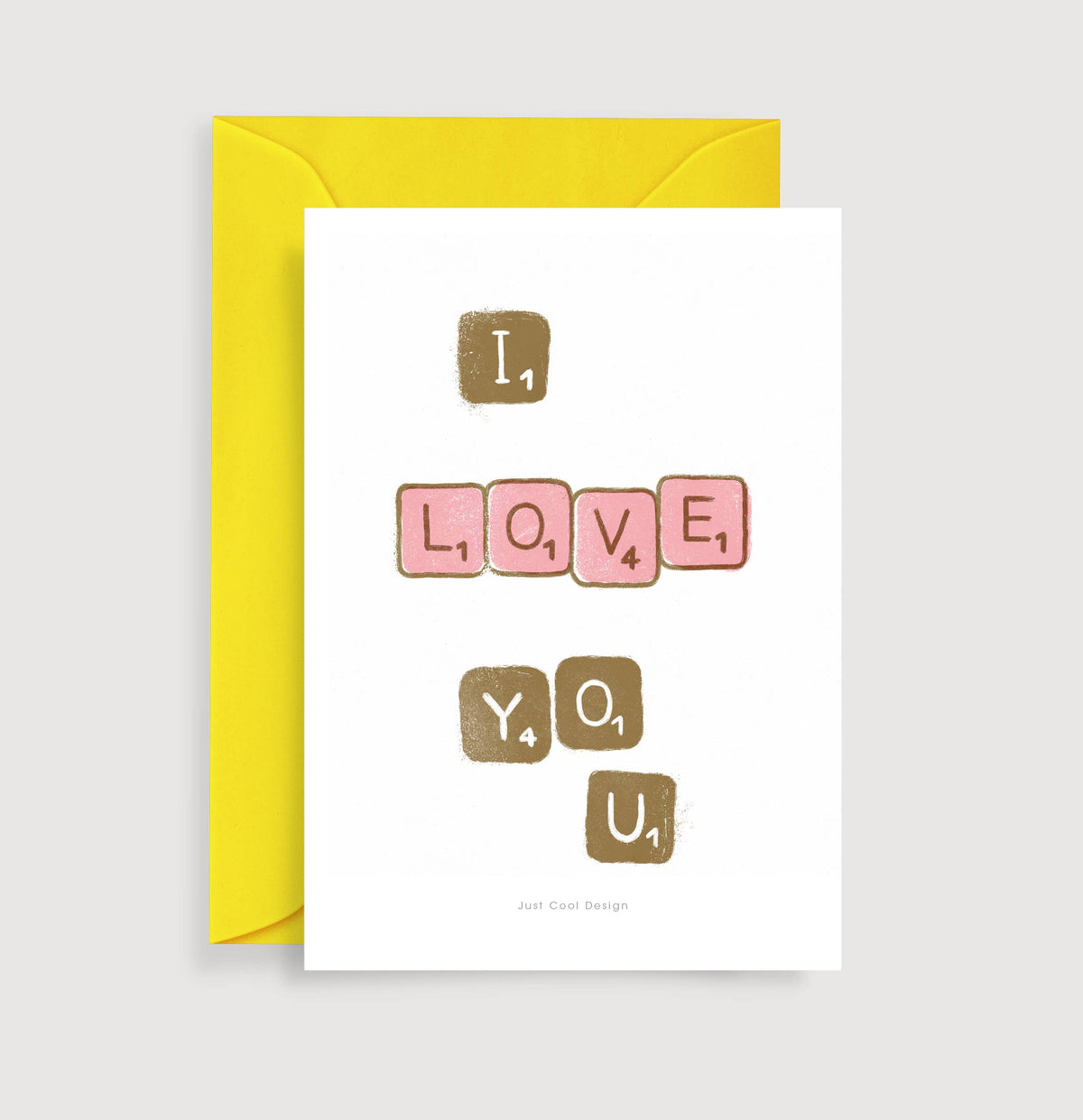 Tarjeta de Felicitación con Sobre A6 I Love You Scrabble