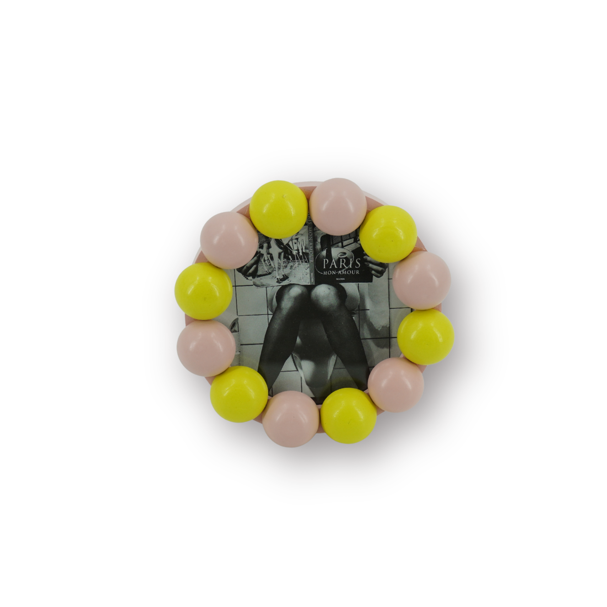 Marco Burbujas Redondo Rosa Amarillo
