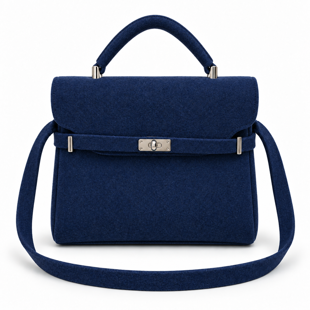 Bolso Fieltro Estilo Birkin azul marino