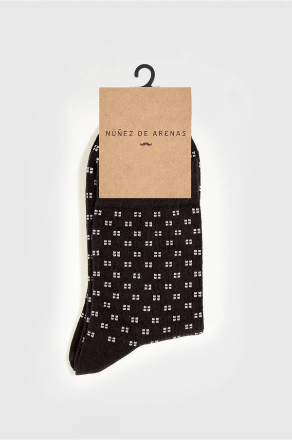 Calcetines Hombre Negro con Cuadritos