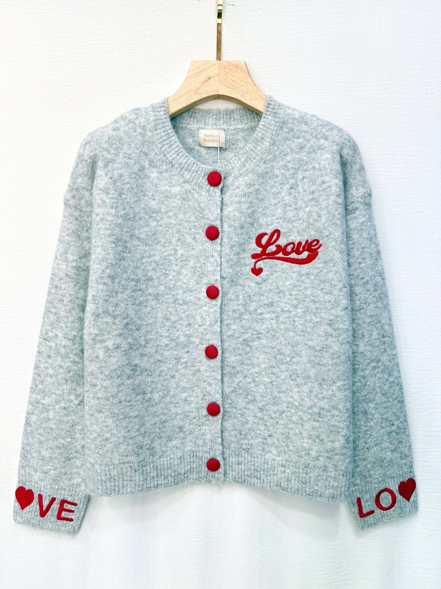 Chaqueta Cardigan Gris Love