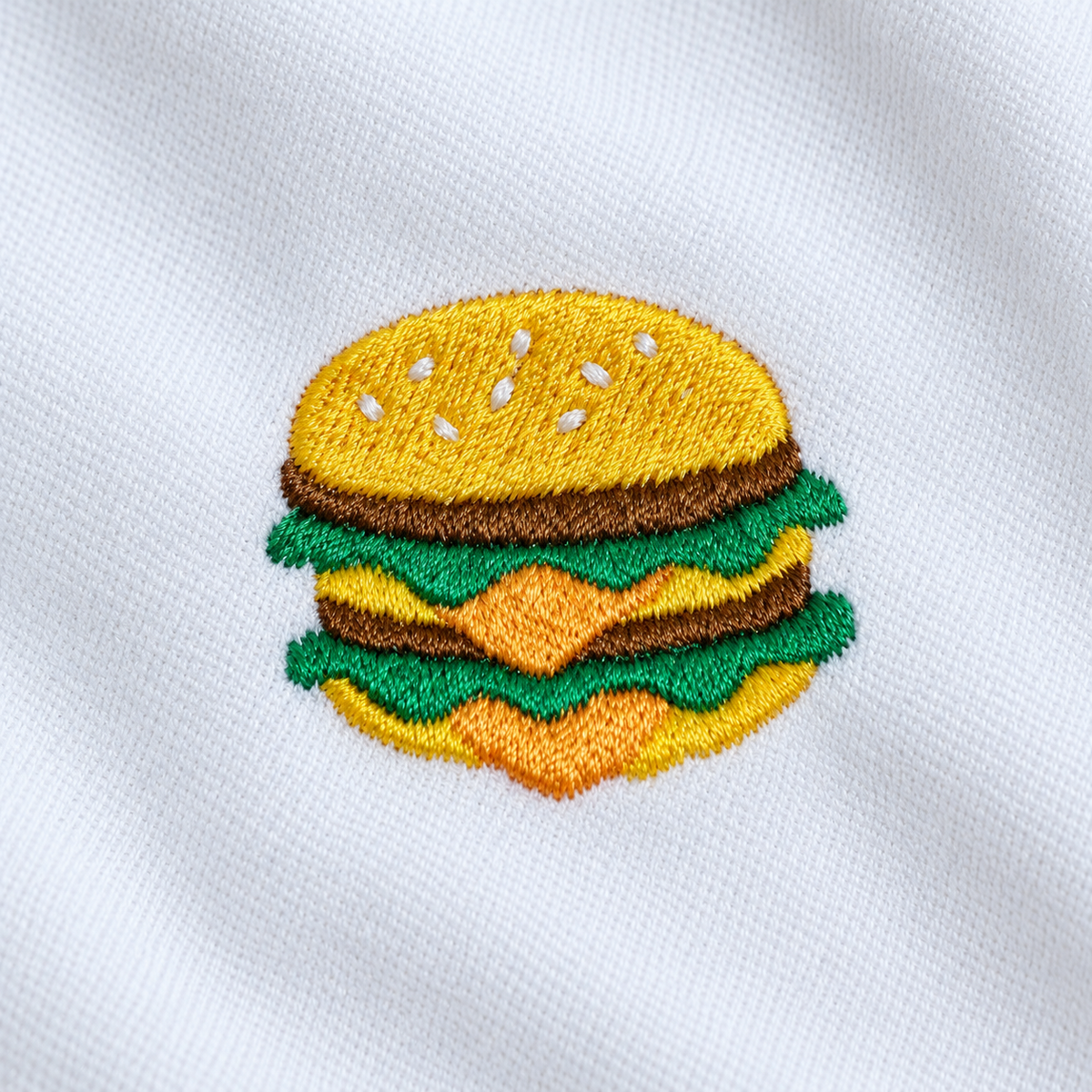 Primer plano del bordado Burger