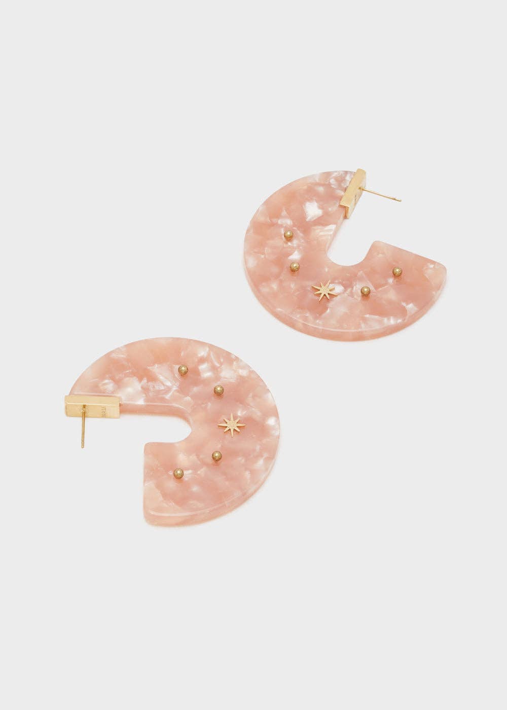 Pendiente Aro Abierto con Resina y Abalorios