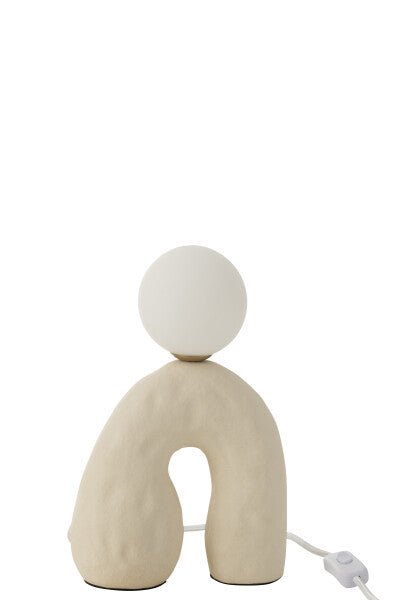 Lámpara U Invertida Globo Piedra Beige