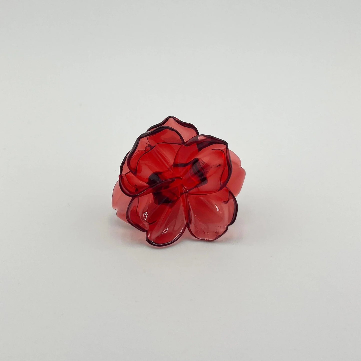 Anillo Flor Mini Magnolia Escarlata Rojo