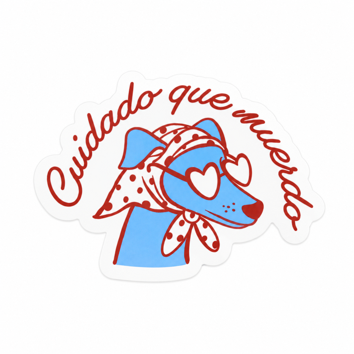 Pegatina de galgo Cuidado que muerdo