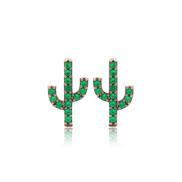 Mini Pendientes Cáctus Brillantes