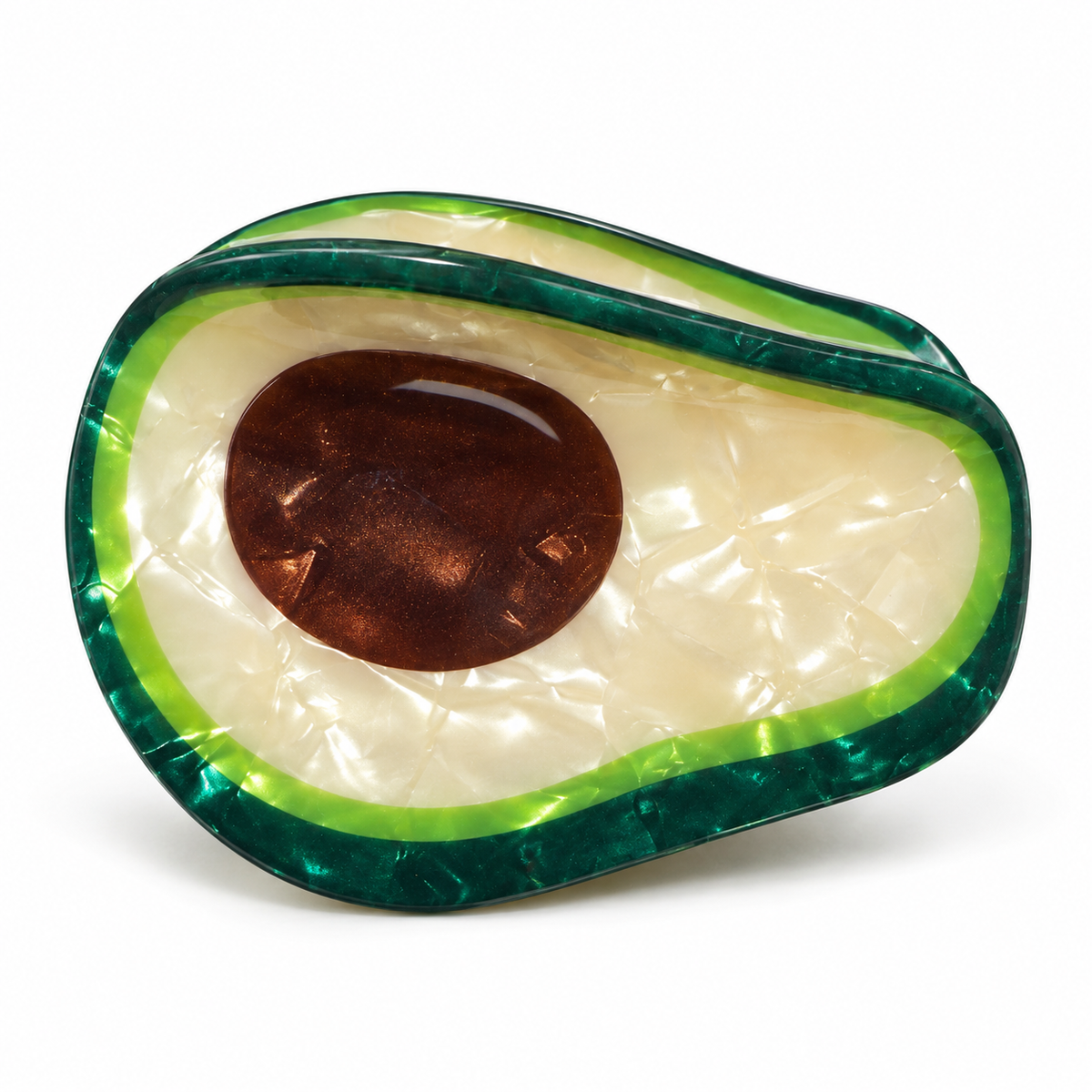 Pinza de pelo aguacate sobre fondo blanco