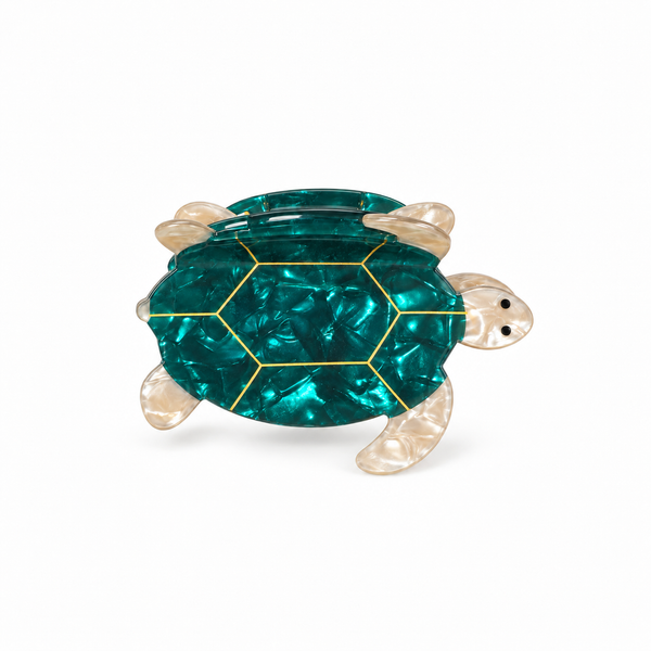 Pinza Tortuga centrada sobre fondo blanco