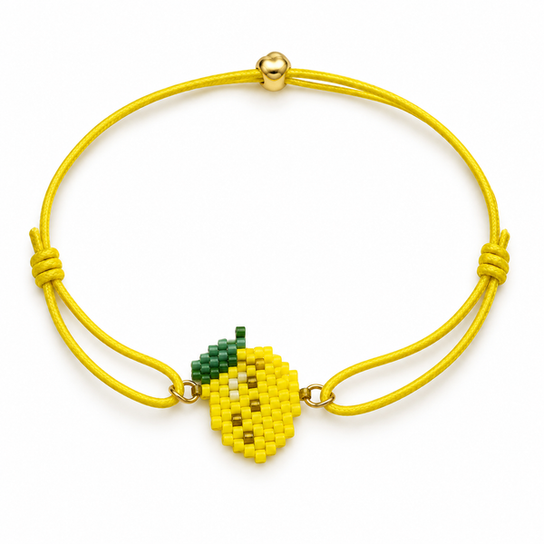 Pulsera Elástica Miyuki Limón — fondo blanco