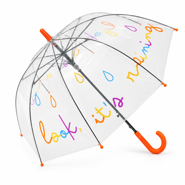Paraguas Infantil Transparente Loook Its Raining - Foto de estudio con fondo blanco