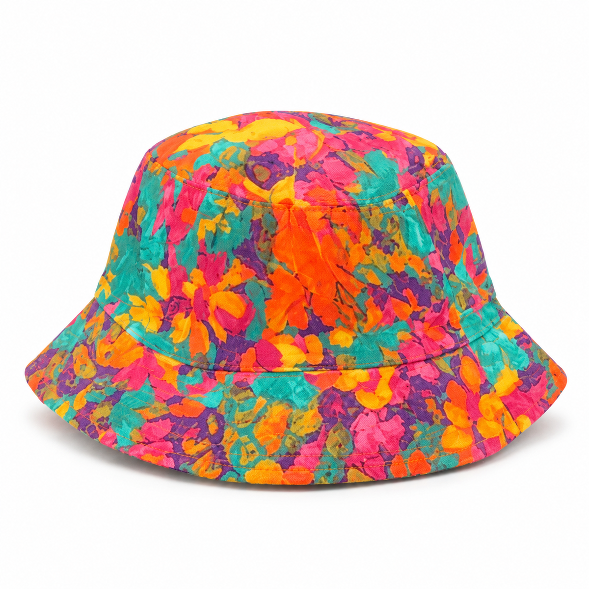 Sombrero wax flores fucsia naranja verde
