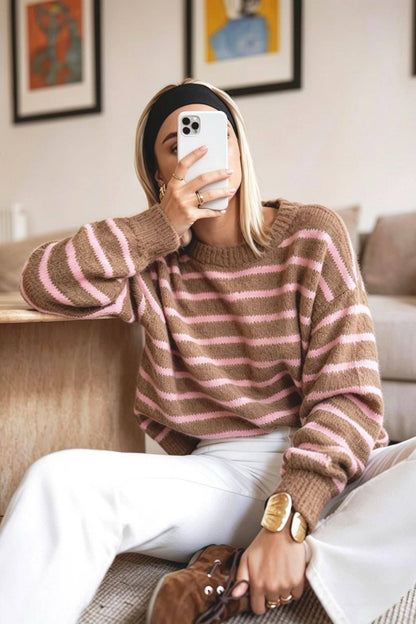 Jersey Rayas Malva Amarillo