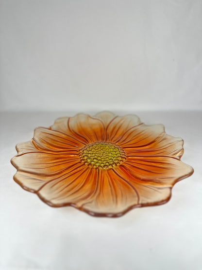 Plato Flor Grande Naranja