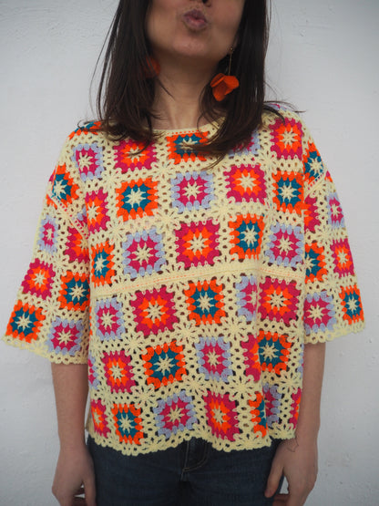 Blusa Ganchillo Cruda