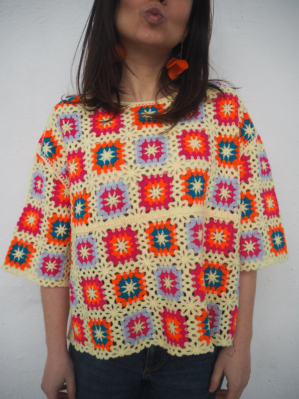 Blusa Ganchillo Cruda