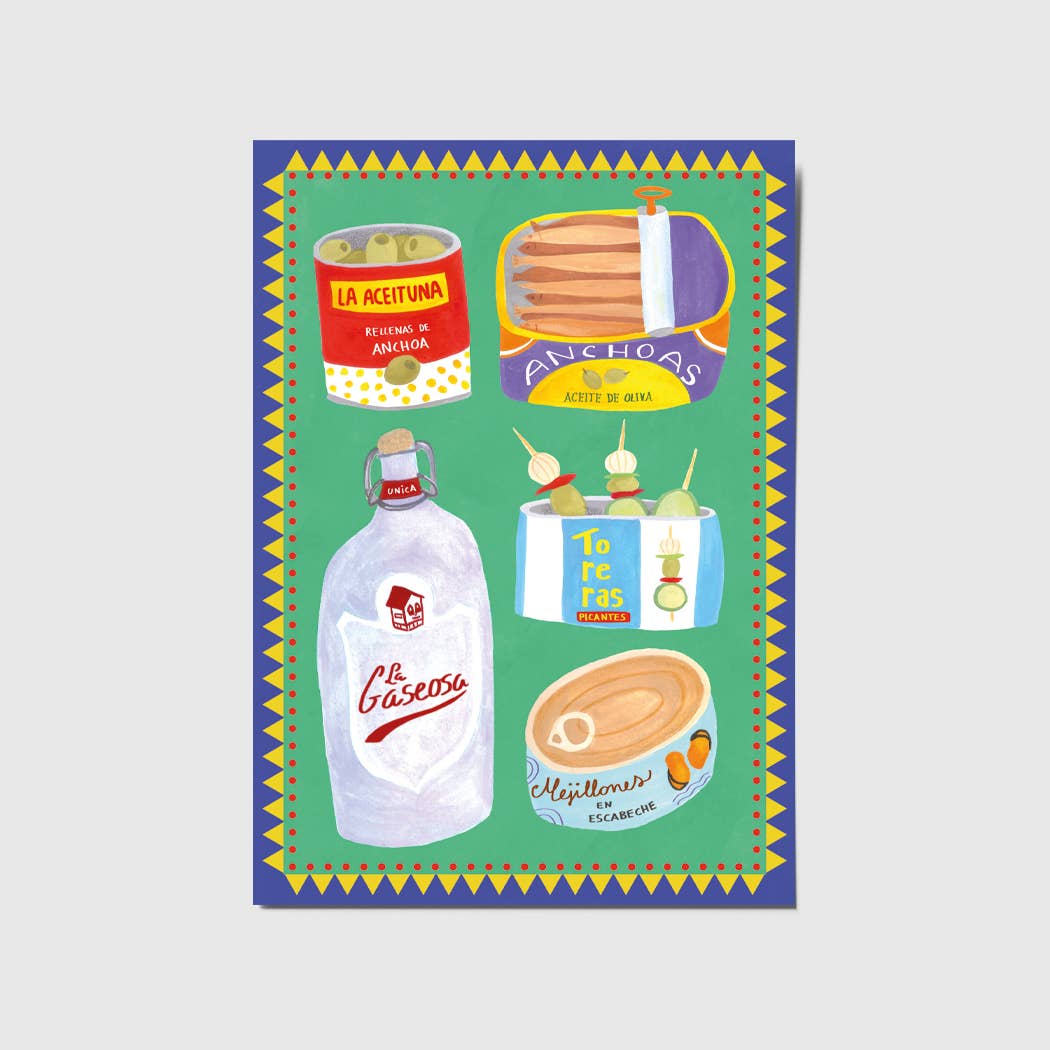 A6 Tarjeta o Postal con Sobre Comidas Típicas
