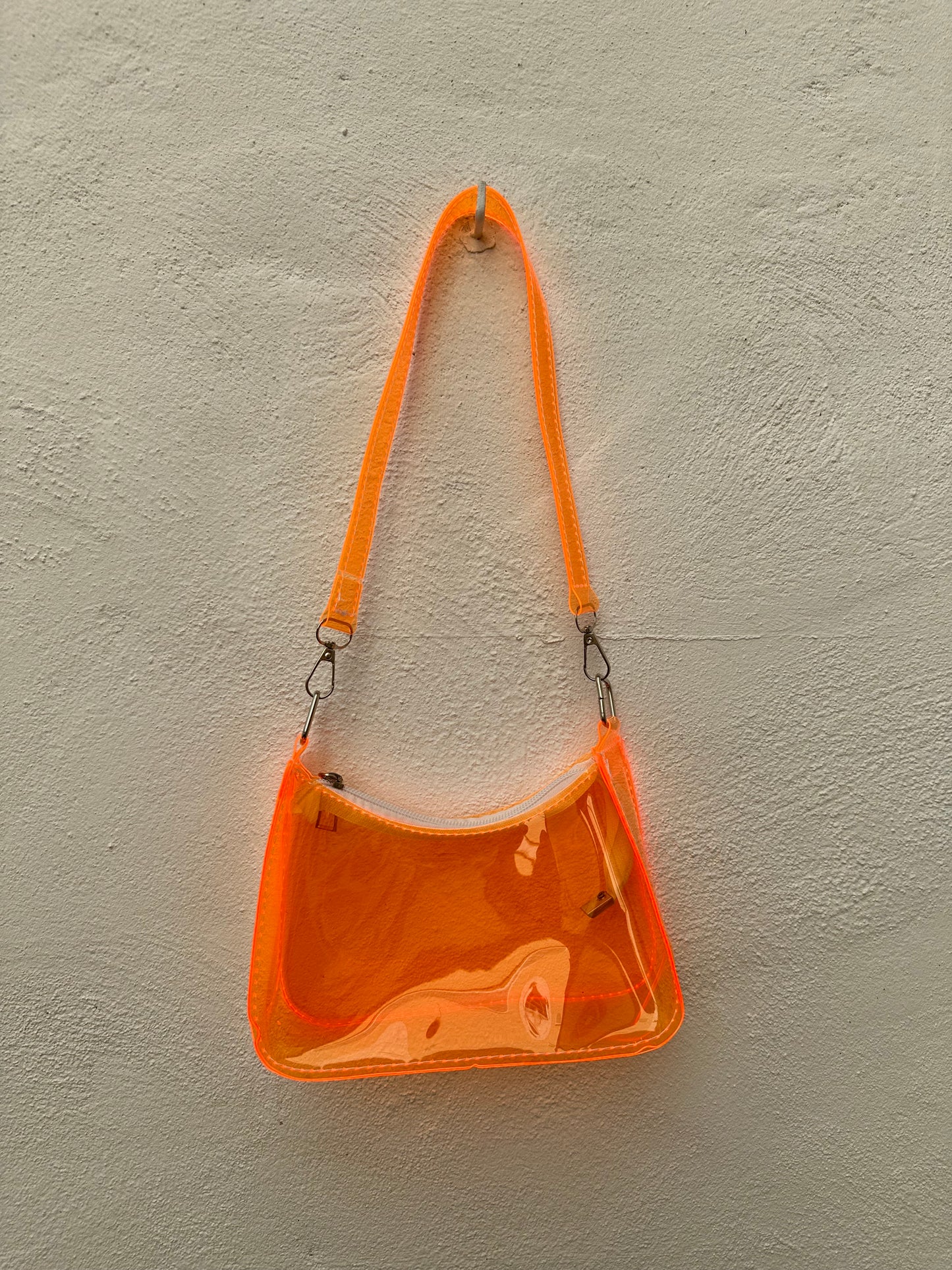 Mini Bolso Plástico Transparente Naranja