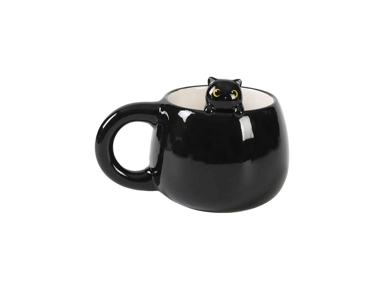 Taza Negra con Gato