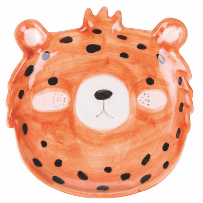 Plato Cerámica León con Melena Marrón