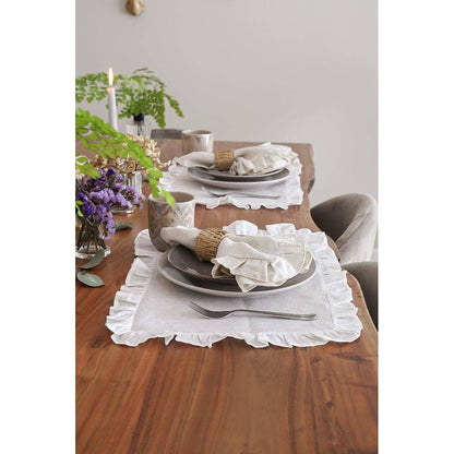 Mantel Individual Volantes Blanco